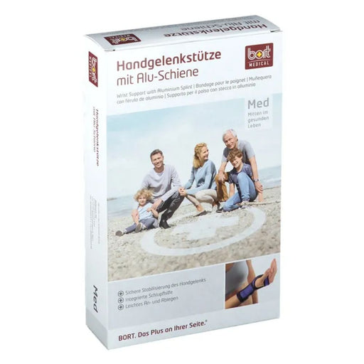 BORT Handgelenkstütze mit Alu-Schiene links Gr. M blau, 1 St. Bandage