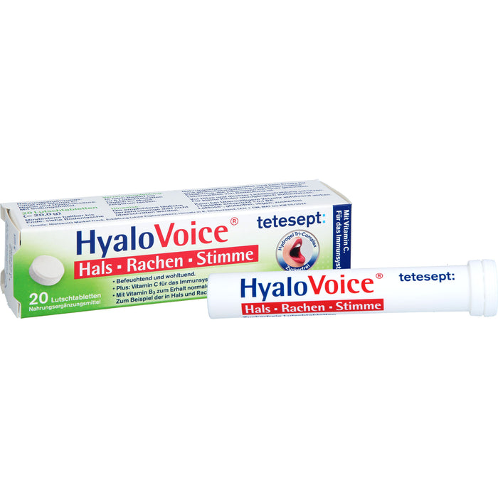 Tetesept HyaloVoice Lutschtabletten für Hals, Rachen und Stimme, 20 St. Tabletten