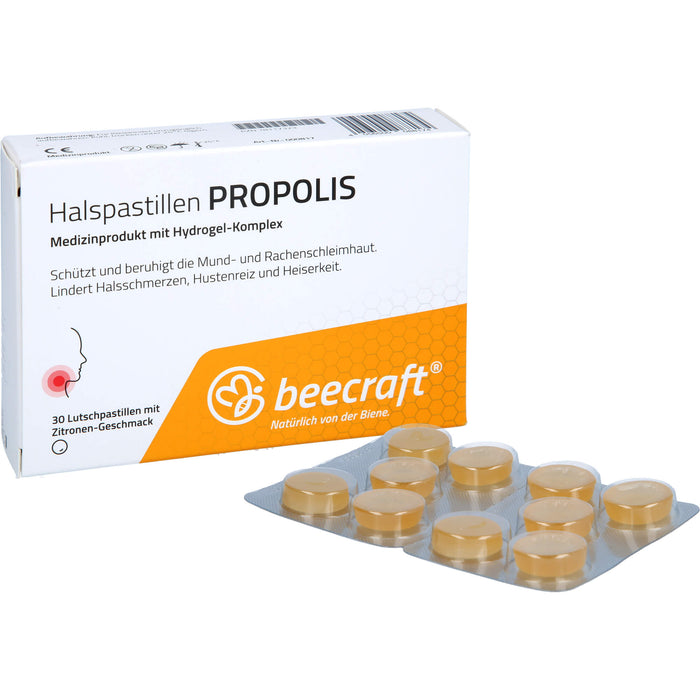 Beecraft Halspastillen Propolis schützt und beruhigt die Mund- und Rachenschleimhaut, 30 pcs. Pastilles