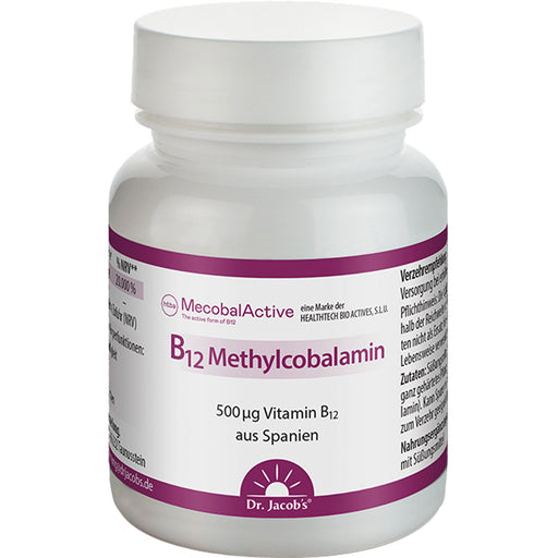Dr. Jacob's Vitamin B12 Methylcobalamin 500 mcg hochdosiert Lutschtabletten, 60 St. Tabletten