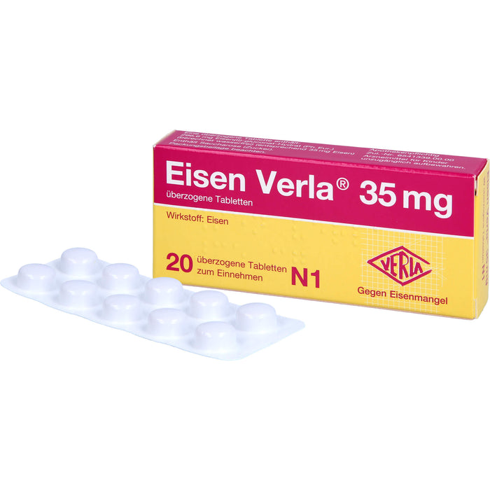 Eisen Verla 35 mg Tabletten gegen Eisenmangel, 20 St. Tabletten