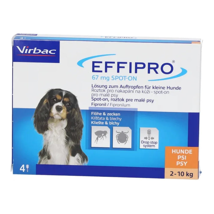 VirBac EFFIPRO 67 mg Spot-on Pipetten für kleine Hunde, 4 St. Ampullen
