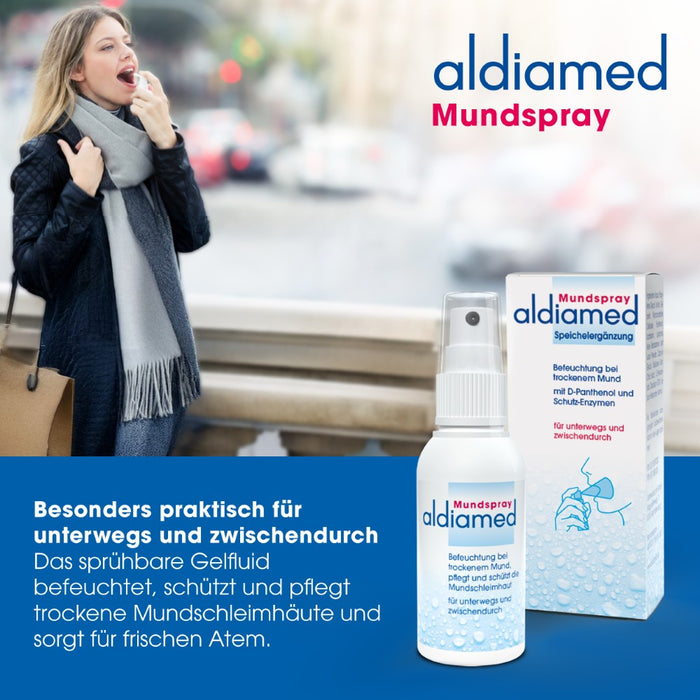 aldiamed Mundspray Gelfluid Speichelergänzung bei Mundtrockenheit, 50 ml Solution