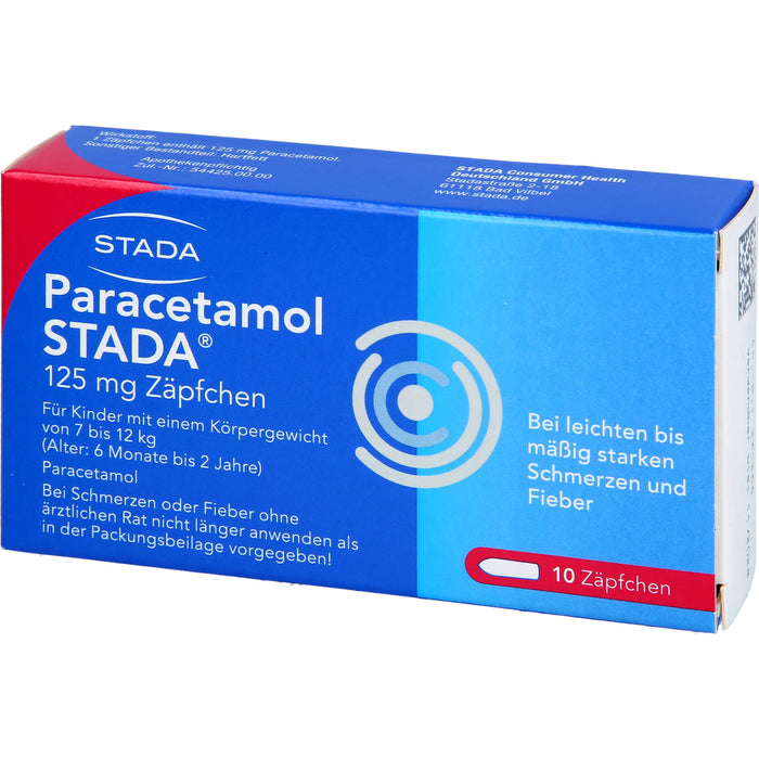 Paracetamol STADA 125 mg Zäpfchen, 10 pcs. Suppositories