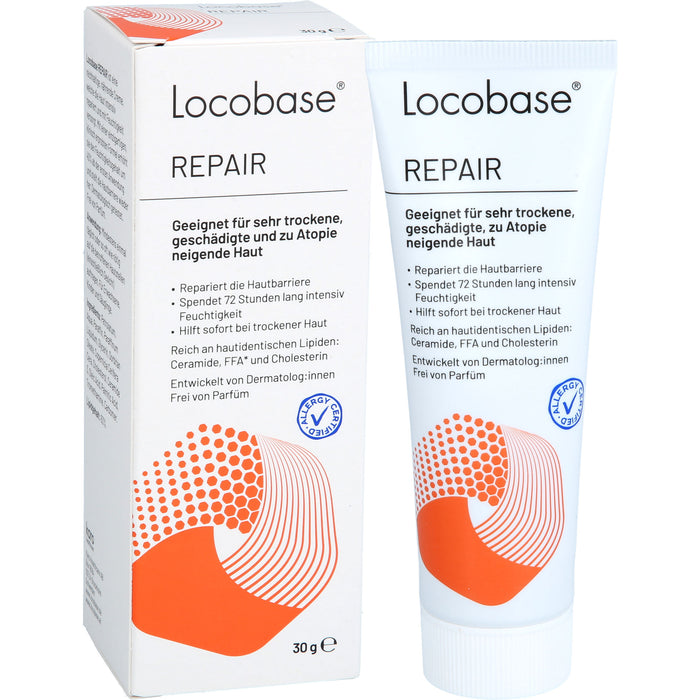 Locobase Repair Creme für sehr trockene, geschädigte, zu Atopie neigende Haut, 30 g Creme
