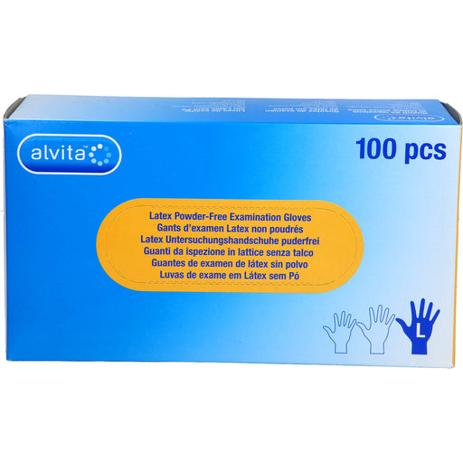 Alvita Latex Untersuchungshandschuhe puderfrei L, 100 St. Handschuhe