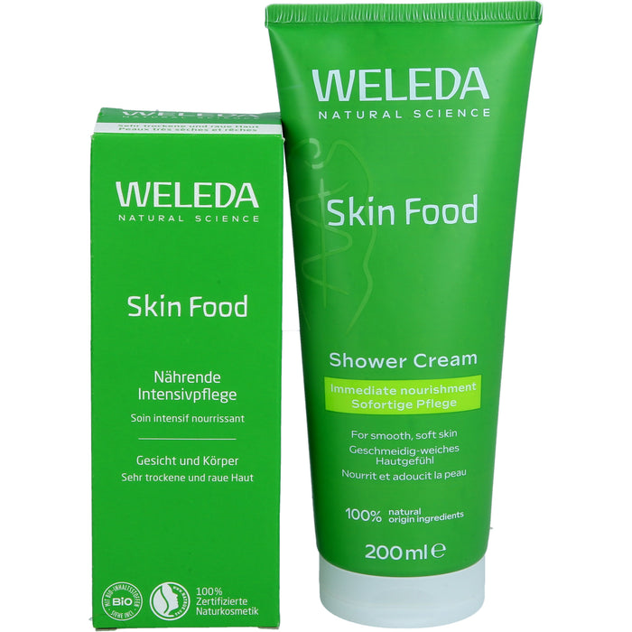 WELEDA Geschenkset Skin Food Body mit Skin Food Shower Cream und Skin Food nährender Intensivpflege, 275 ml Creme