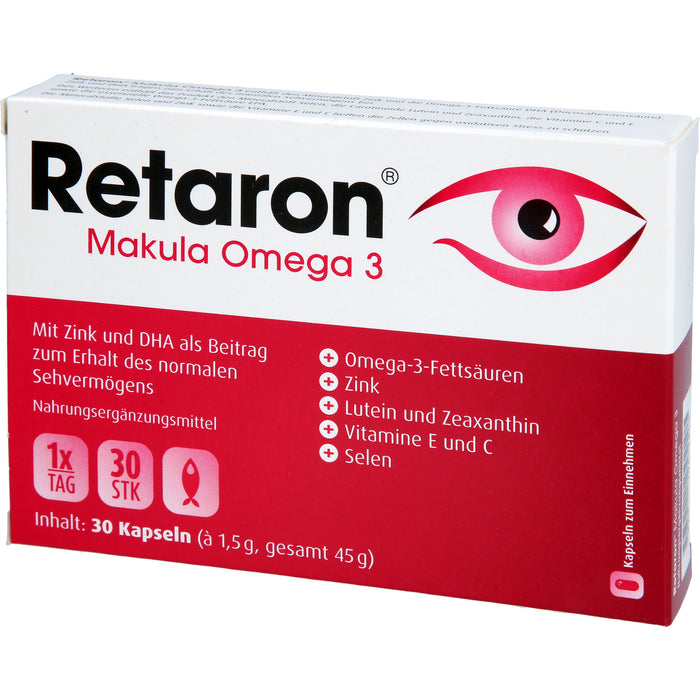 Retaron Makula Omega 3 Kapseln zum Erhalt des normalen Sehvermögens, 30 St. Kapseln