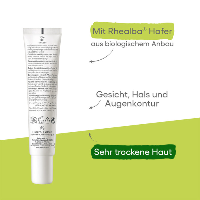 A-DERMA BIOLOGY NUTRI Nährende Pflege, 40 ml Crème