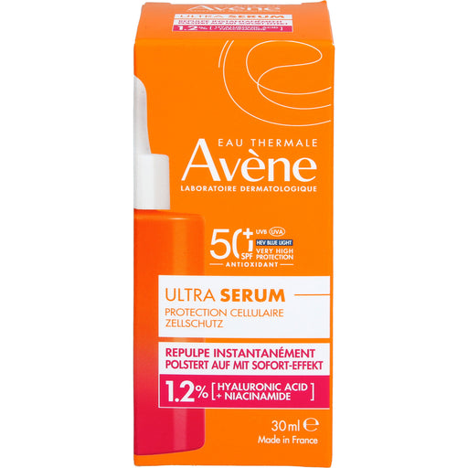 Avène Ultra Serum Aufpolsternd LSF 50+ schützt vor UVB, UVA + HEV Blue Light Filter reduziert Falten - verdichtet nach - strafft, 30 ml Lösung
