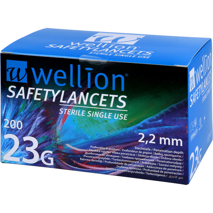 Wellion Safetylancets 23G Sicherheitseinmallanz, 200 St. Packung