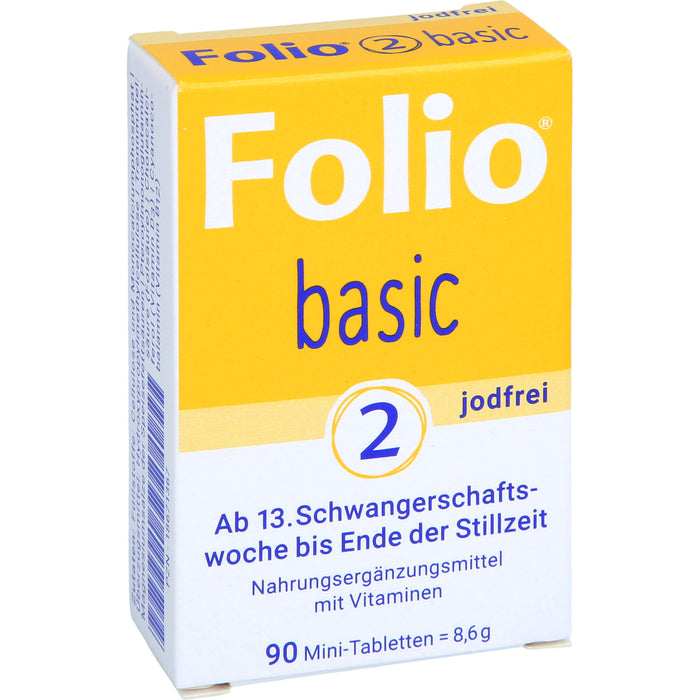Folio Basic 2 jodfreie Mini-Tabletten ab der 13. Woche bis Ende der Stillzeit, 90 St. Tabletten