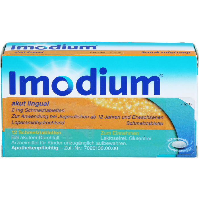 Imodium akut lingual 2 mg Schmelztabletten Reimport Kohlpharma, 12 St. Tabletten
