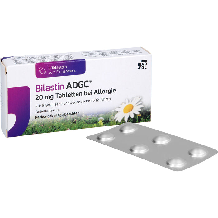 ADGC Bilastin 20 mg Tabletten bei Allergien, 6 St. Tabletten
