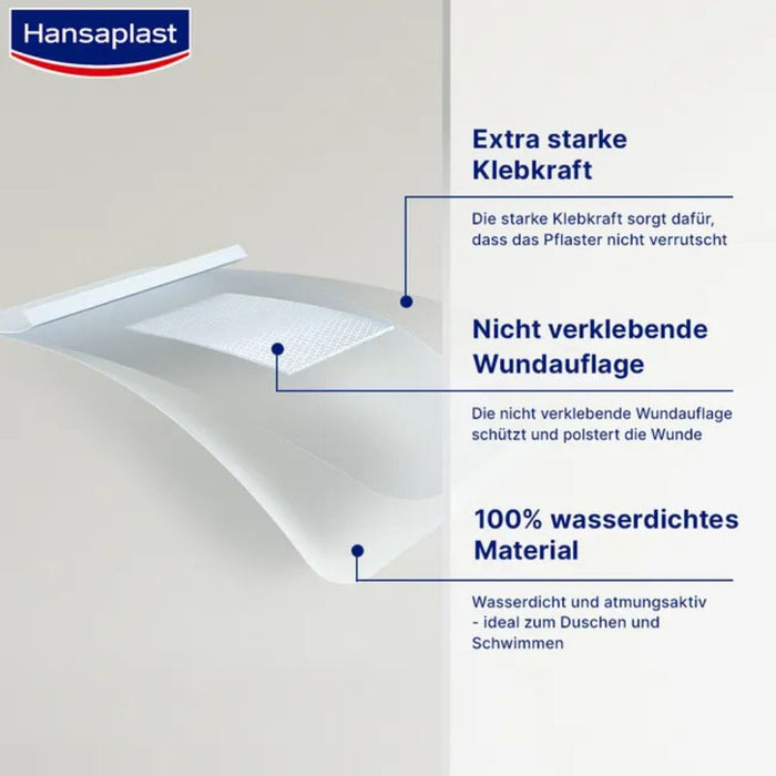 Hansaplast Aqua Protect 10 x 15 cm atmungsaktiver, wasserfester Wundverband polstert die Wunde, ohne zu verkleben, 5 pc pansement