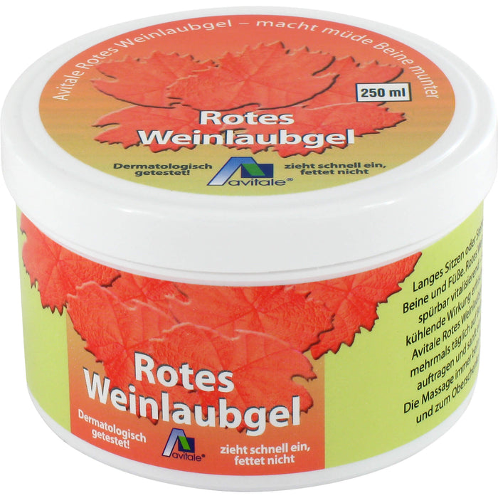 Avitale rotes Weinlaub Gel bei Schweregefühl und Müdikeit in Beinen und Füßen, 250 ml Gel