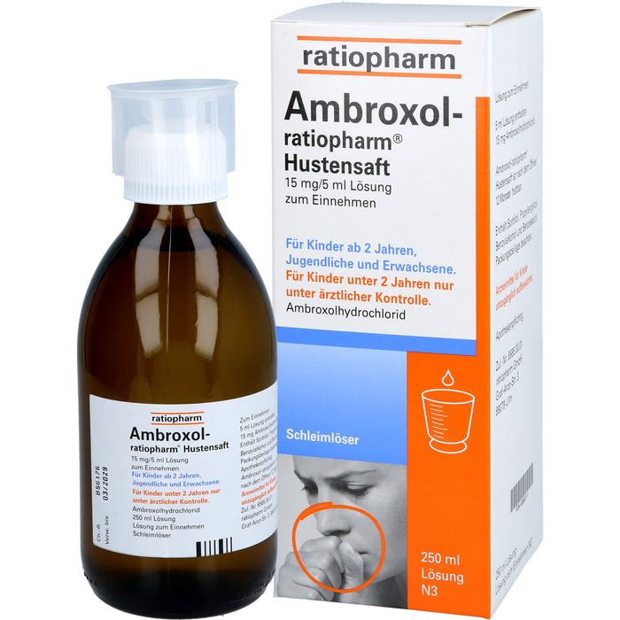 Ambroxol-ratiopharm Hustensaft Schleimlöser, 250 ml Lösung
