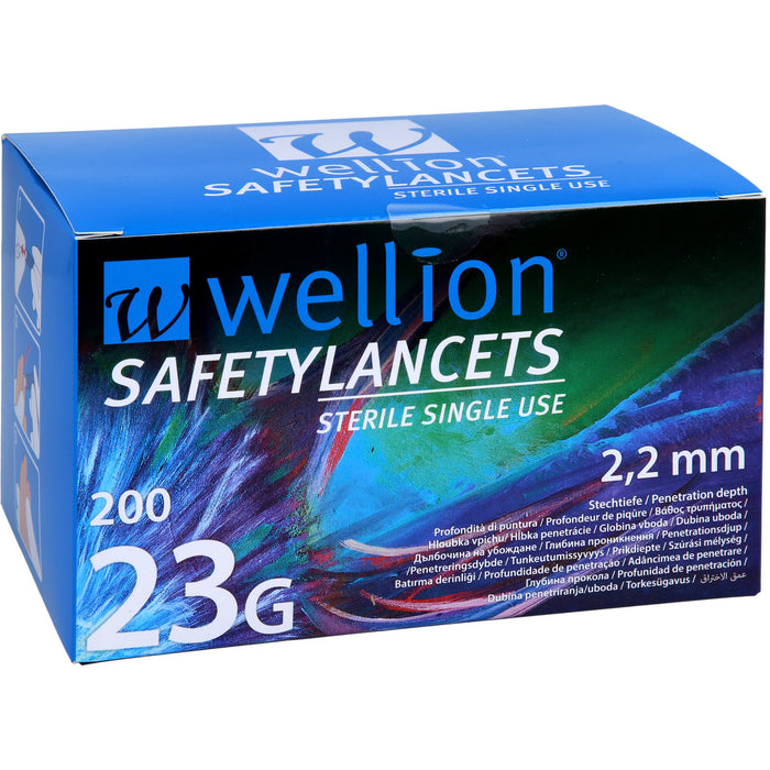 Wellion Safetylancets 23G Sicherheitseinmallanz, 200 pc Paquet
