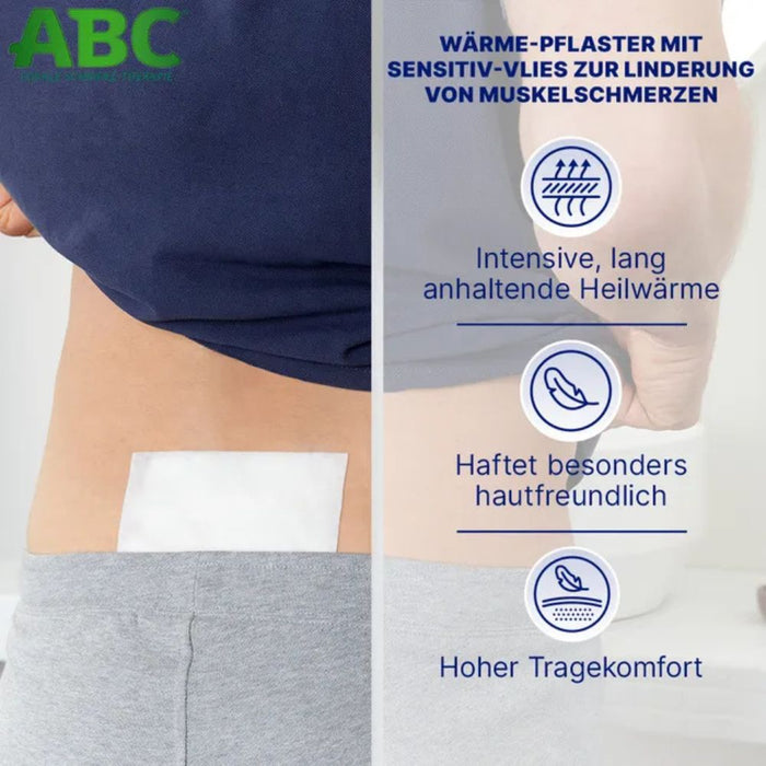 ABC Wärme-Pflaster sensitiv zur Linderung von Muskelschmerzen, 4 pcs. Patch