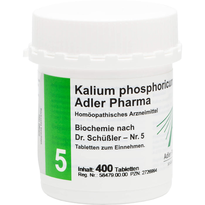 Adler Pharma Kalium phosphoricum D6 Biochemie nach Dr. Schüßler Nr.5 Tabletten, 400 St. Tabletten