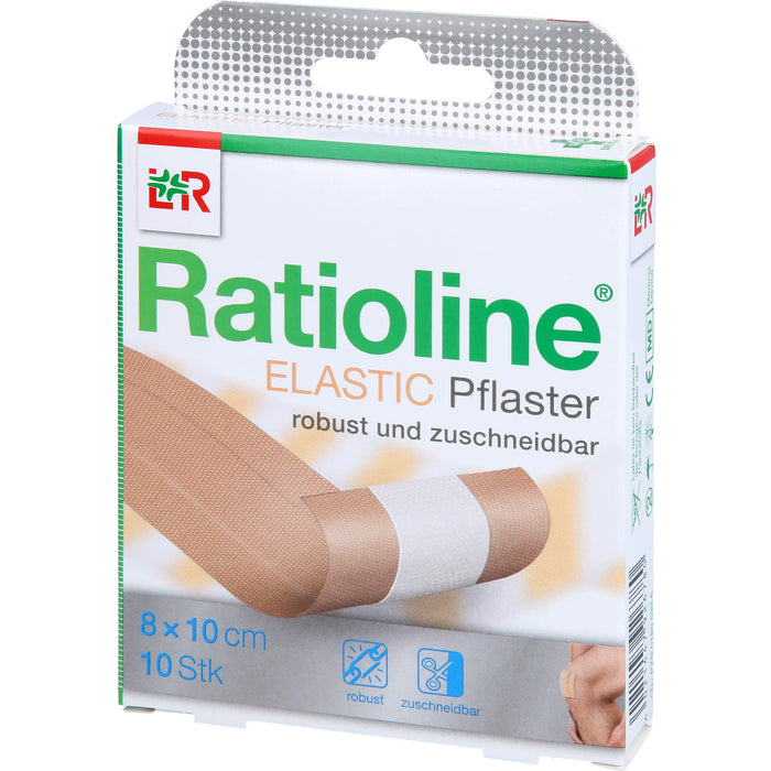 Ratioline elastic Pflaster robust und zuschneidbar 8 x 10 cm, 1 pc Pansements