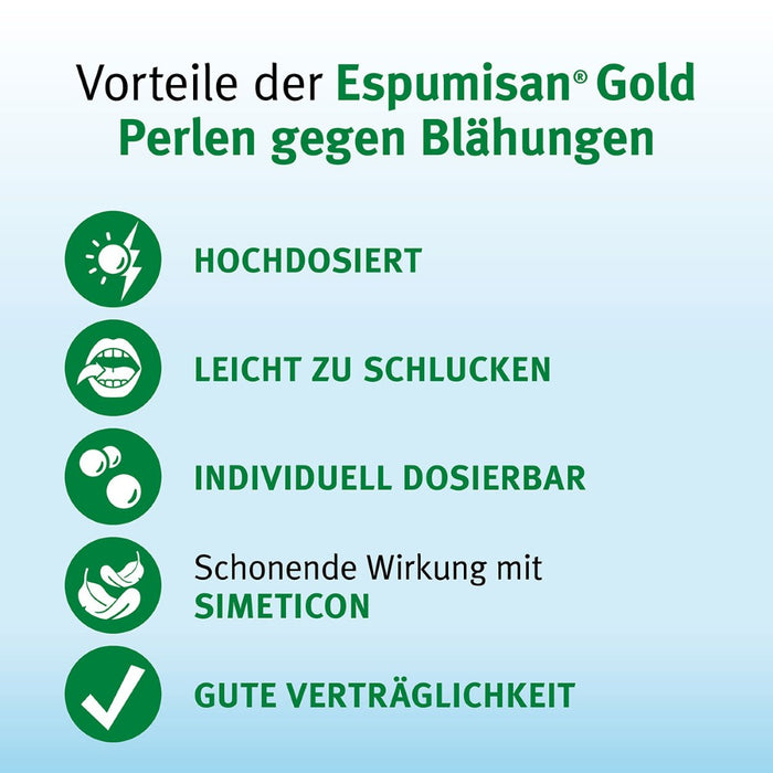 Espumisan Gold Perlen gegen Blähungen (Medizinprodukt), 40 St. Kapseln