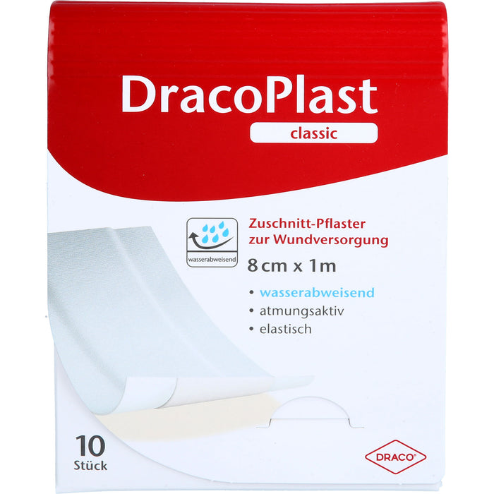 DracoPlast  Classic Pflaster 8 cm x 1 m weiß wasserabweisend und zuschneidbar, 1 St. Pflaster