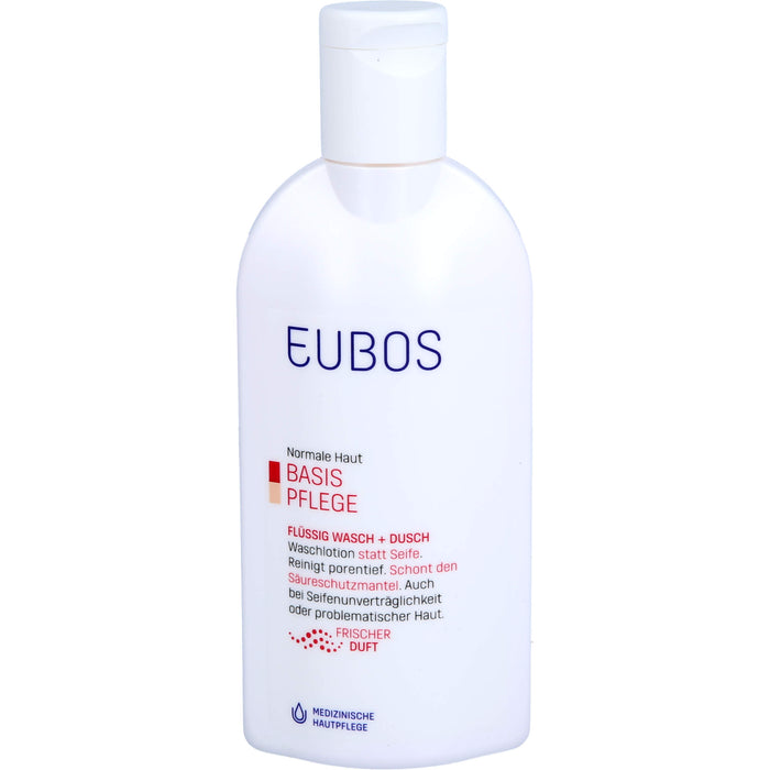 EUBOS flüssige Waschlotion für normale Haut rot mit frischem Duft, 200 ml Solution