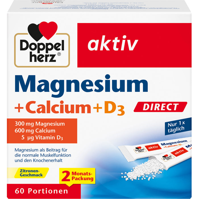 Doppelherz Magnesium + Calcium + D3 direct, 60 St PEL