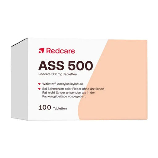 Redcare ASS 500 mg Tabletten bei Schmerzen oder Fieber, 100 St. Tabletten