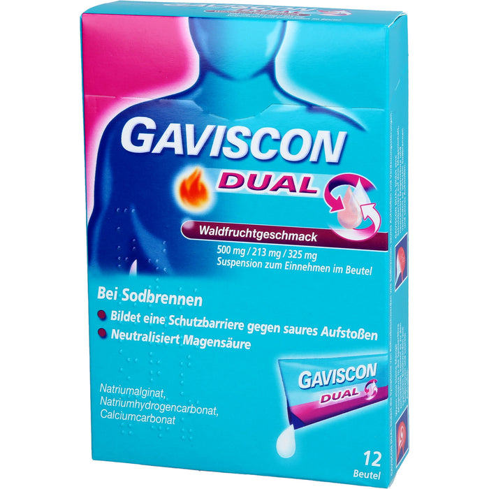 GAVISCON Dual Suspension bei Sodbrennen Waldfruchtgeschmack, 12 St. Beutel