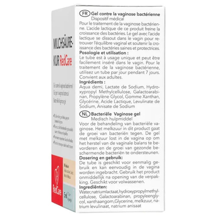 Redcare Milchsäurekur Tuben zur Behandlung und Vorbeugung bakterieller Vaginose, 7 St. Packung
