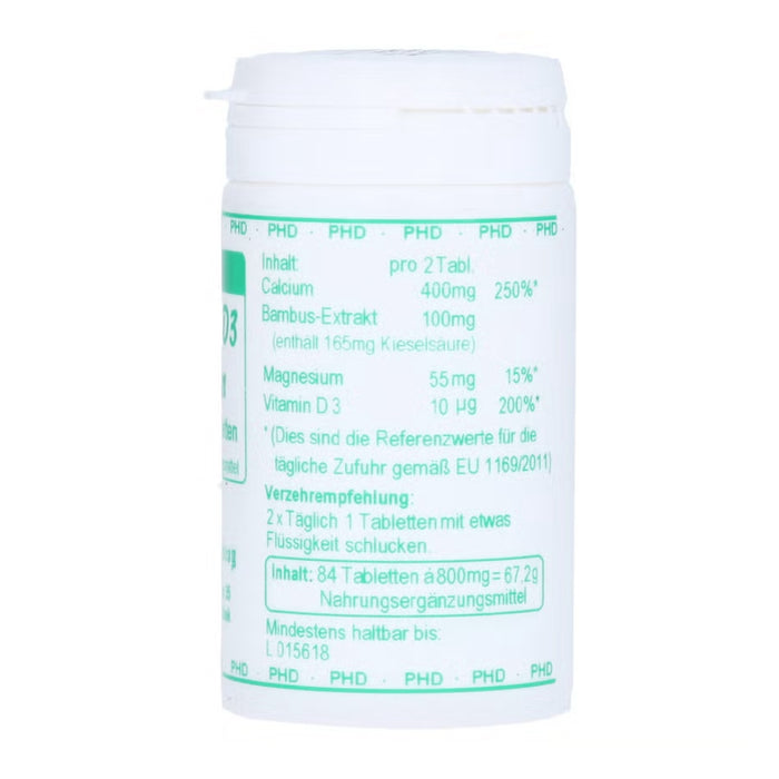 PHD Vitamin D3 Calcium Bambus Tabletten, 84 St. Tabletten
