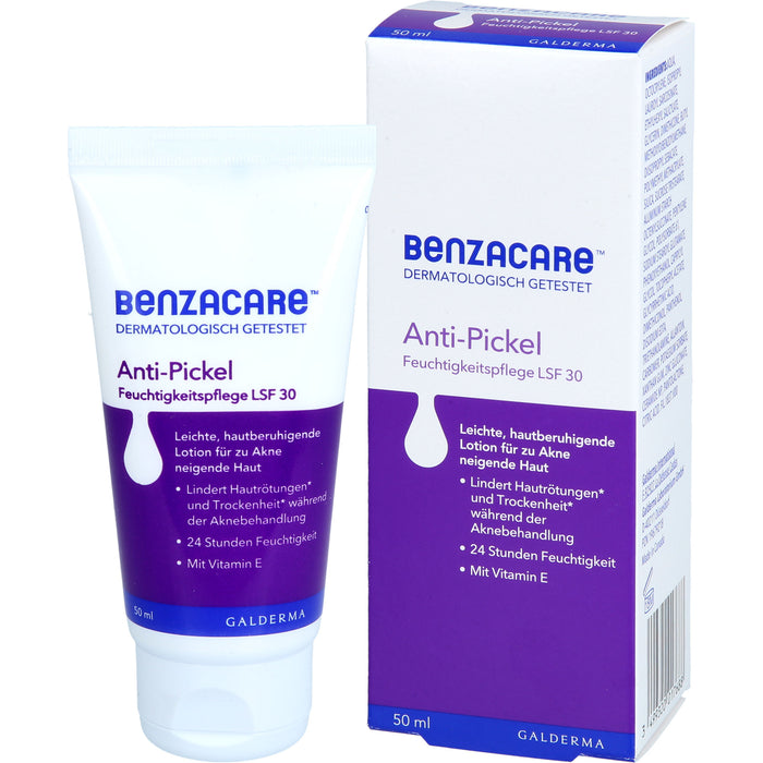 BENZACARE Anti-Pickel Feuchtigkeitspflege LSF 30, 50 ml Creme