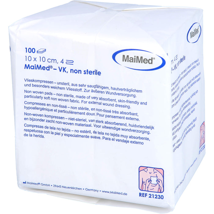 Careliv Vliesstoffkompressen unsteril 10 x 10 cm 4-fach, 100 pc Compresses