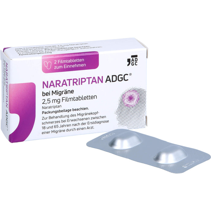 ADGC Naratriptan bei Migräne 2,5 mg Filmtabletten, 2 pc Tablettes