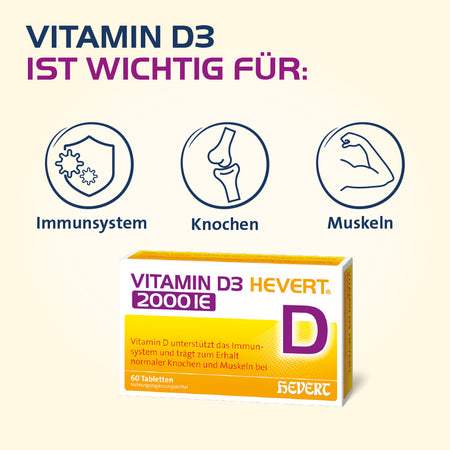Vitamin D3 Hevert 2000 IE Tabletten, 60 St. Tabletten