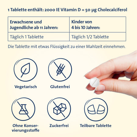 Vitamin D3 Hevert 2000 IE Tabletten, 60 St. Tabletten