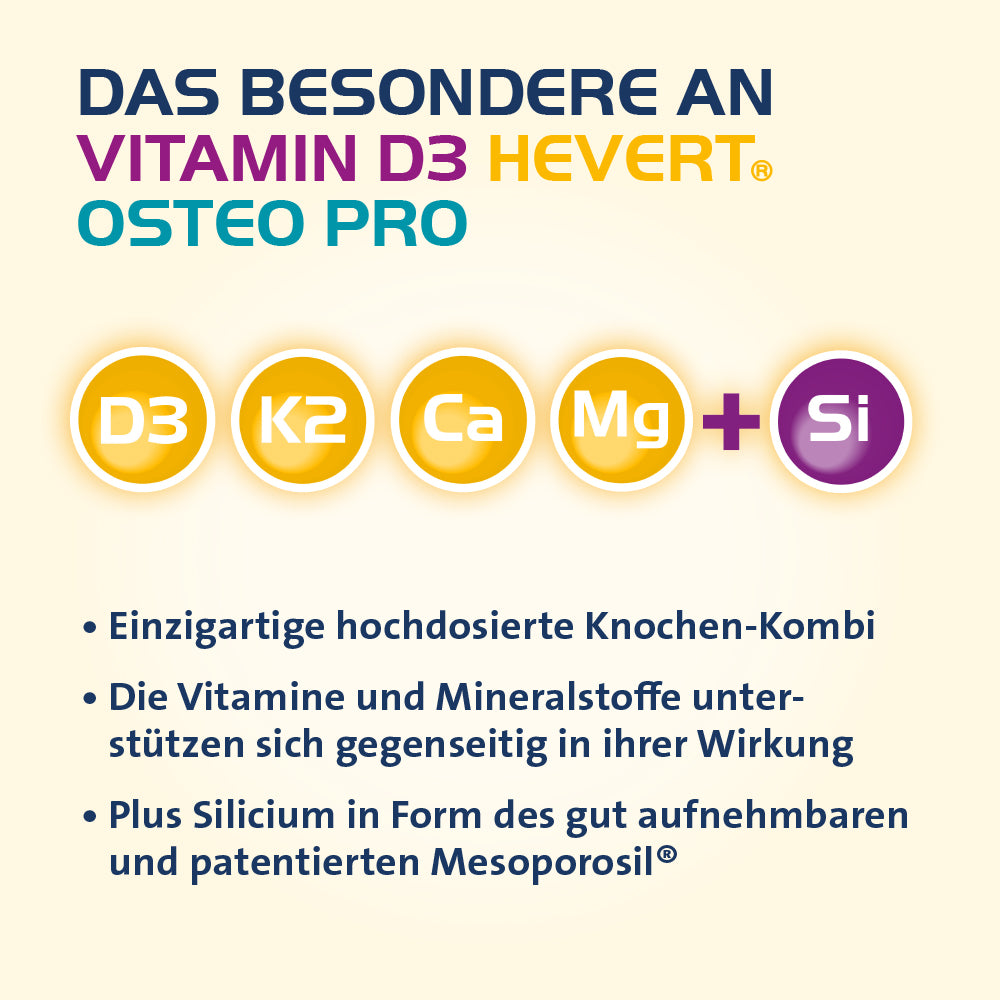 Vitamin D3 Hevert Osteo Pro für gesunde Knochen und Muskeln, 60 St. Tabletten