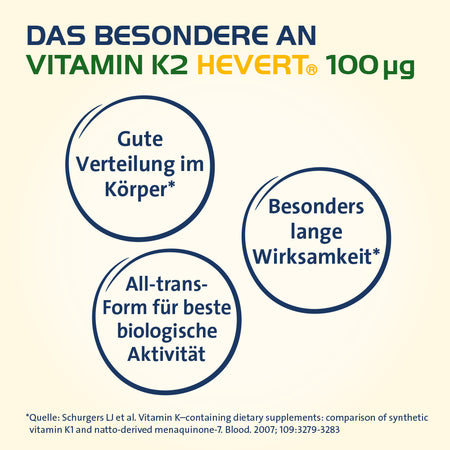 Vitamin K2 Hevert 100 µg für normale Knochen und Blutgerinnung, 60 St. Kapseln