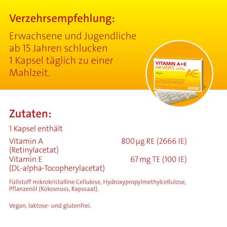 Vitamin A+E Hevert Vital, 60 St. Kapseln