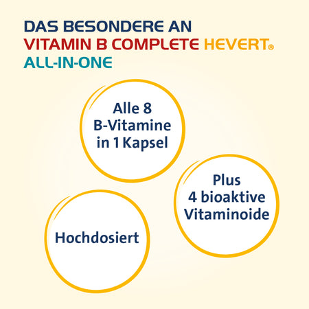 Vitamin B Complete Hevert All-in-One mit allen 8 Vitaminen des B-Komplexes und 4 bioaktiven Vitaminoiden, 60 St. Kapseln