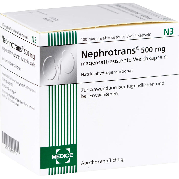 Nephrotrans 500 mg Weichkapseln bei Übersäuerung des Blutes, 100 pc Capsules