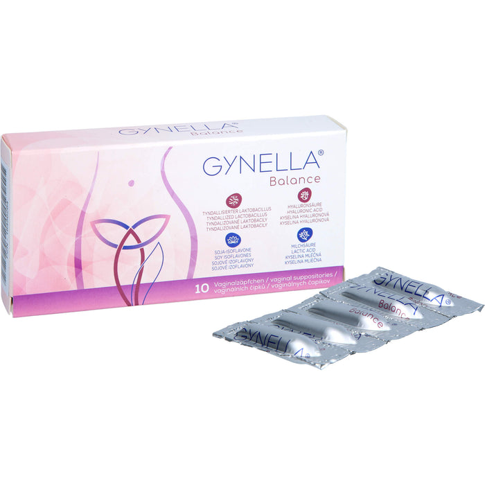 GYNELLA Balance Vaginalzäpfchen zur Aufrechterhaltung der Vaginalschleimhaut, 10 pc Suppositoires