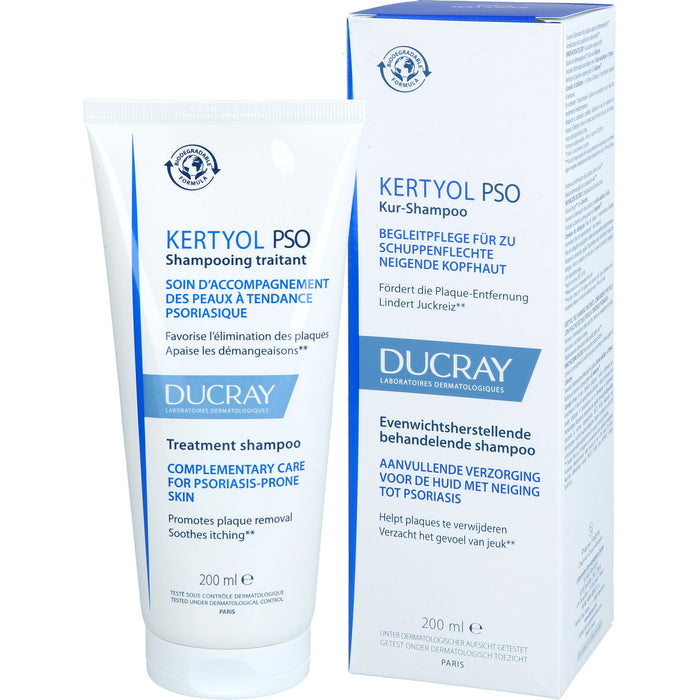 KERTYOL PSO ausgleichendes Kur-Shampoo für zu Schuppenflechte neigende Kopfhaut, 200 ml Shampoo