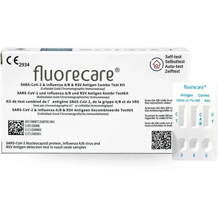 Fluorecare SARS-CoV-2- & Influenza-A/B- & RSV-Antigen-Kombi-Testkit, 1 pc Test