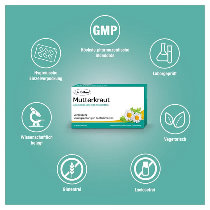 Dr. Böhm Mutterkraut Apomedica 200 mg, 60 pcs. Tablets