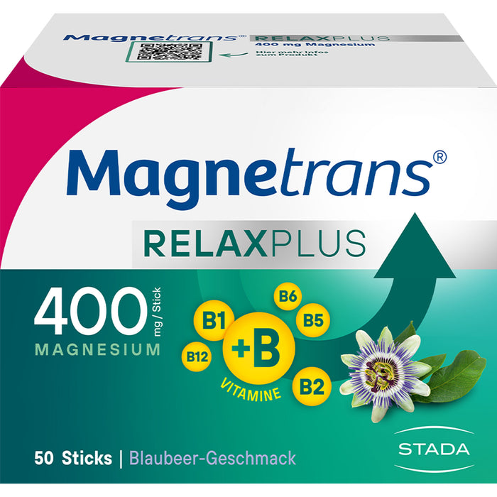 STADA Magnetrans RelaxPlus Sticks für Muskeln Nerven & Ausgeglichenheit mit Blaubeer-Geschmack, 50 St. Sticks