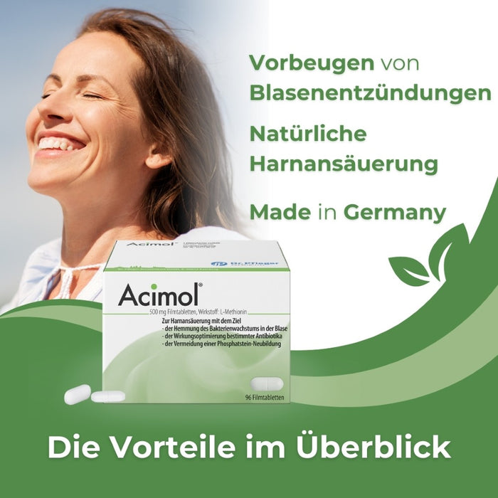 Acimol 500 mg Filmtabletten zur Harnansäuerung mit L-Methionin, 48 pc Tablettes