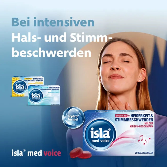 isla med voice milde Kirsche Halspastillen, 20 St. Pastillen